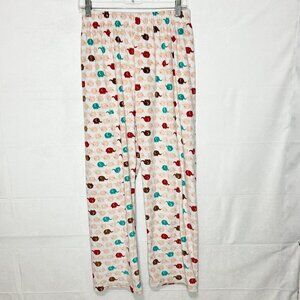 Lildy Plush Pants Pajamas Multicolor Elephants Fleece Stretch Sz S-M (26x27)